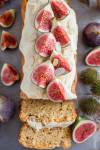 a sliced loaf of flourless almond flour cake topped with fresh figs