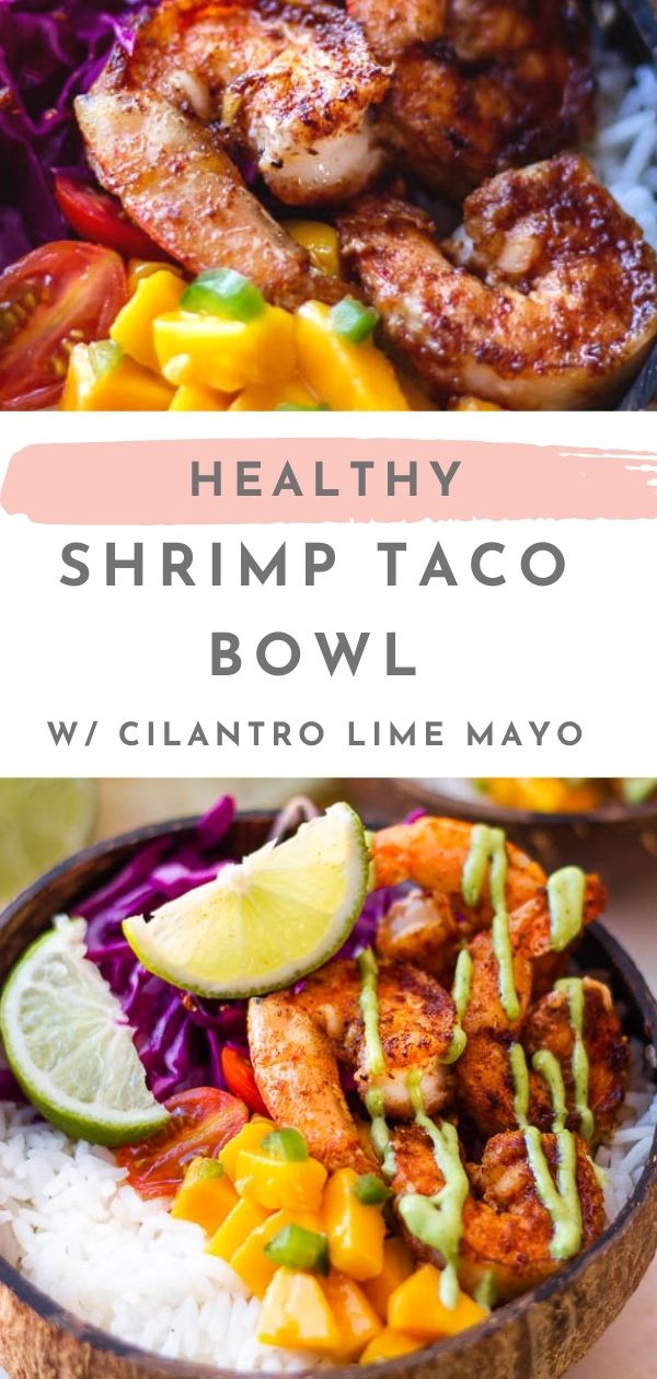 shrimp taco bowl pinterest pin