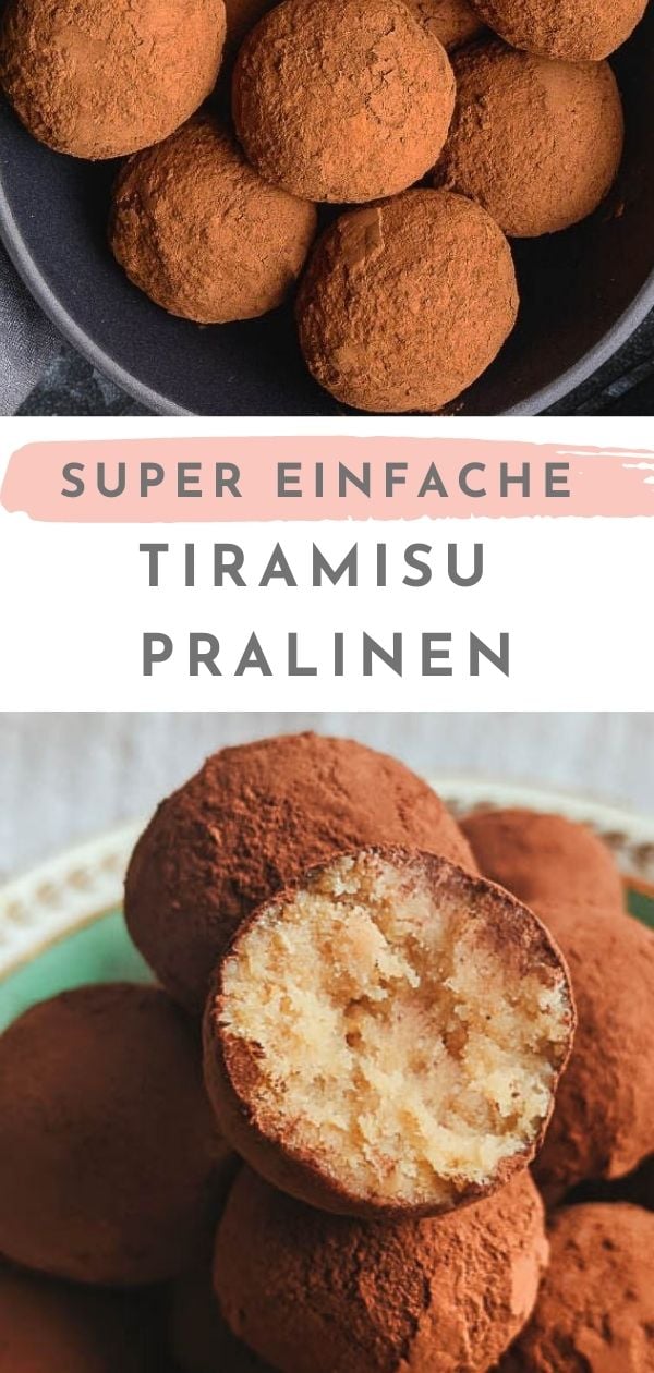 Pinterest Pin for No Bake Tiramisu Truffles Recipe