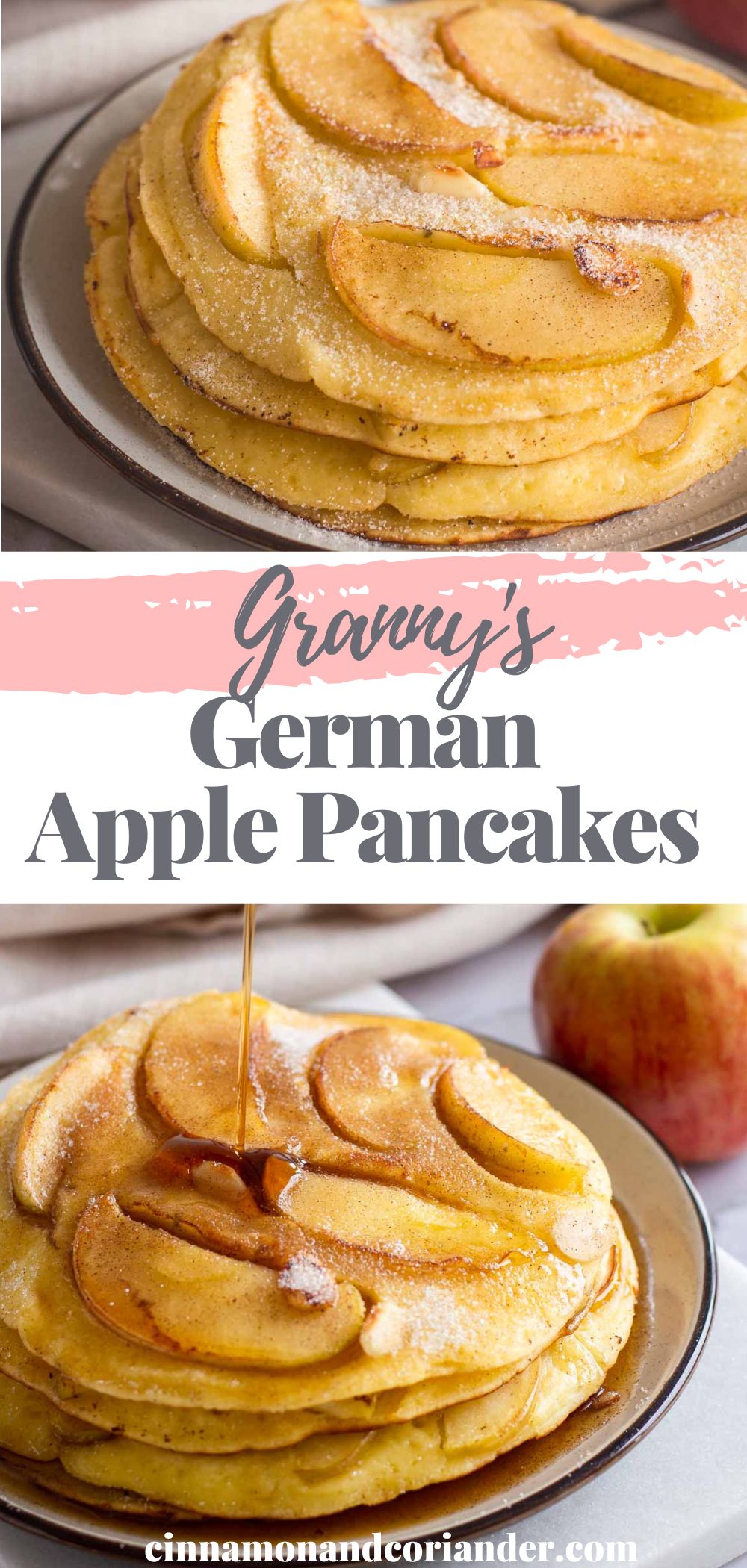 pinterest graphic for apple pancakes