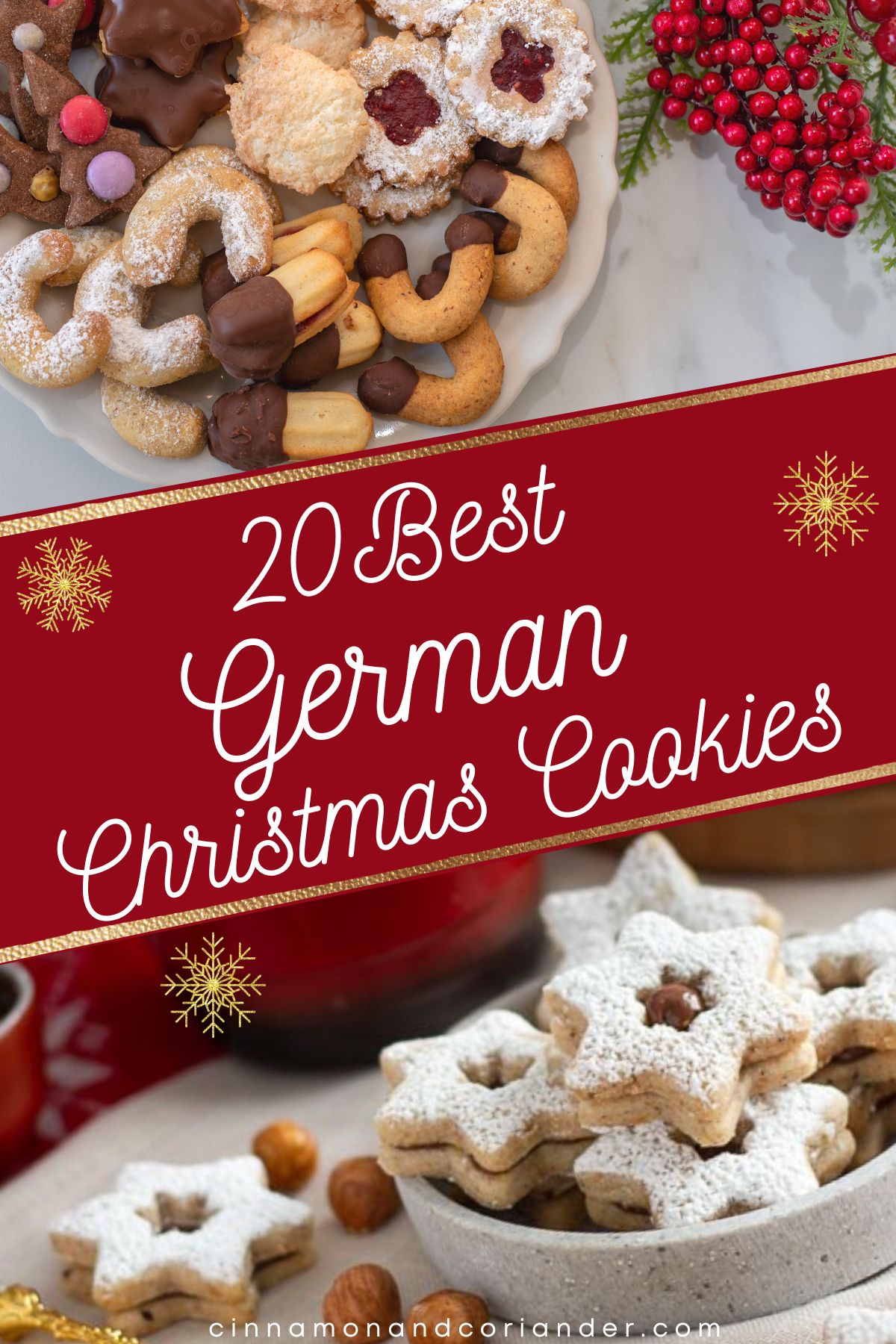picture collage of traditional German Christmas cookie recipes