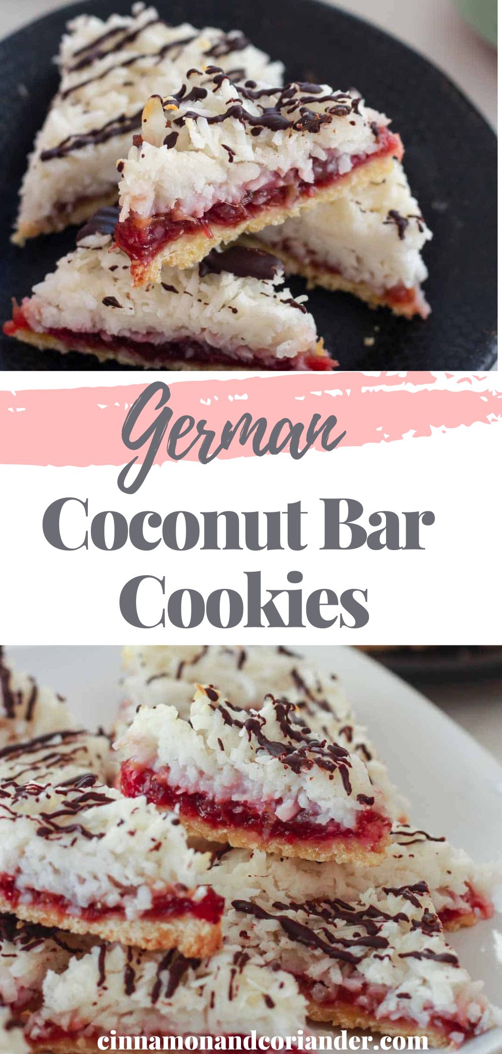 German Coconut Cookies with Jam Pinterest Graphic