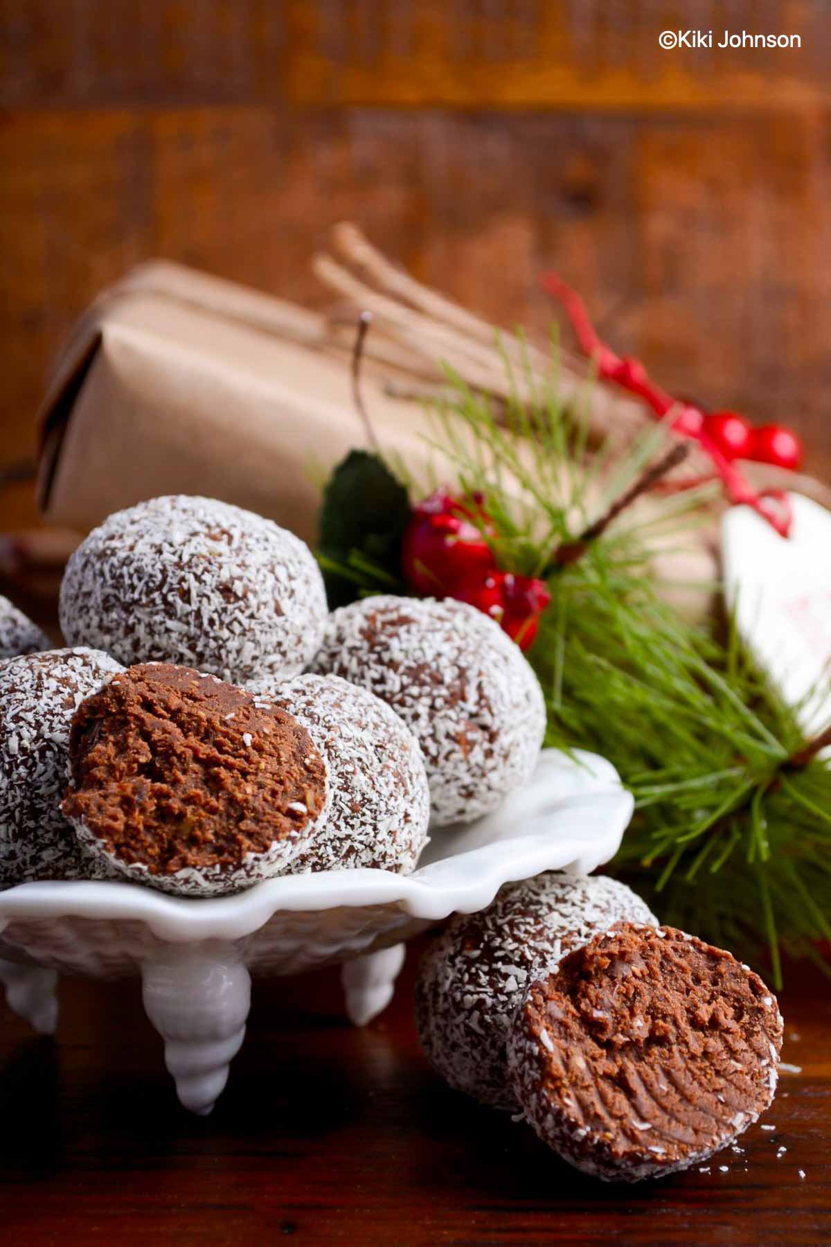 German Rum Balls on a small platter 