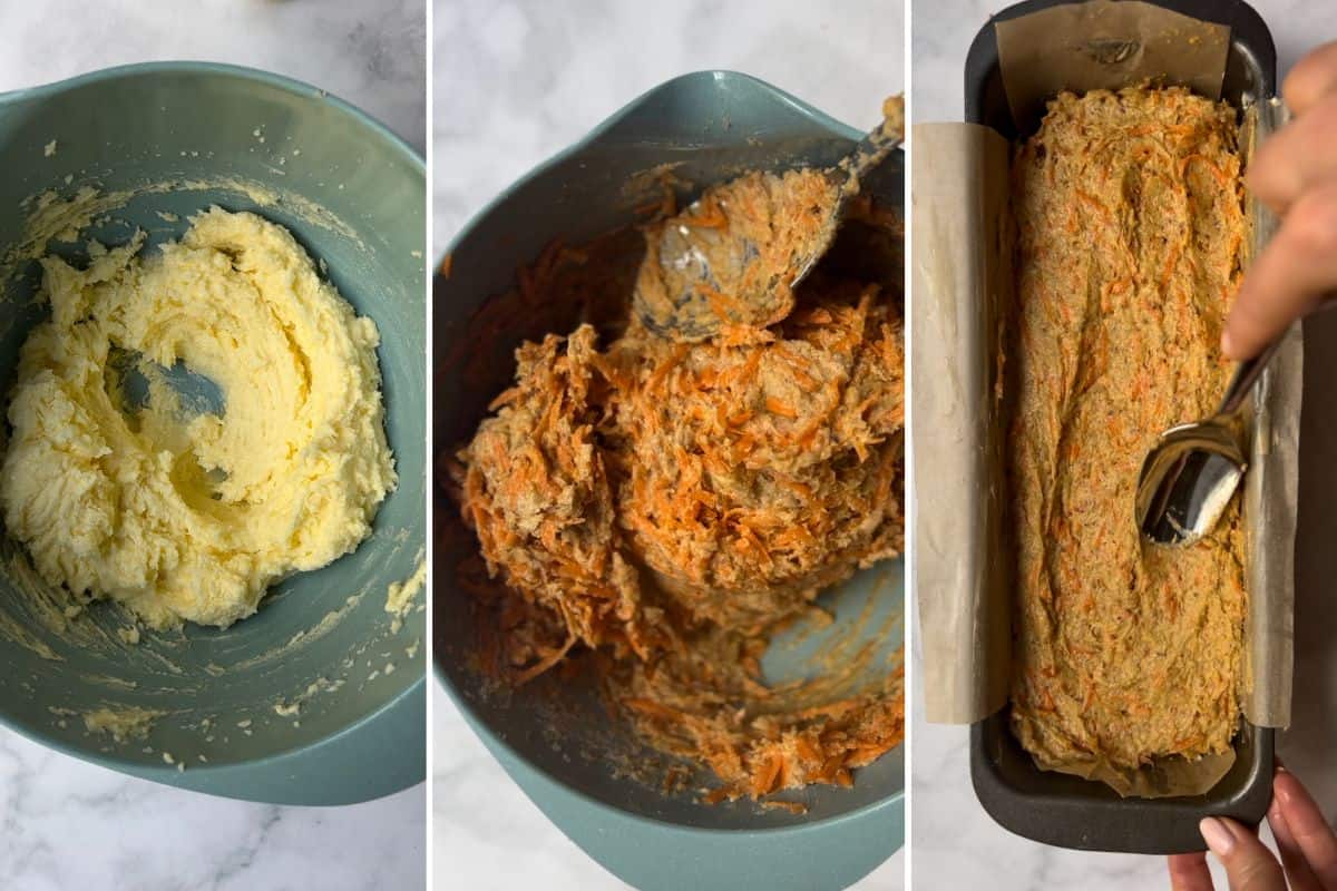 step by step pictures how to make Swiss German carrot cake