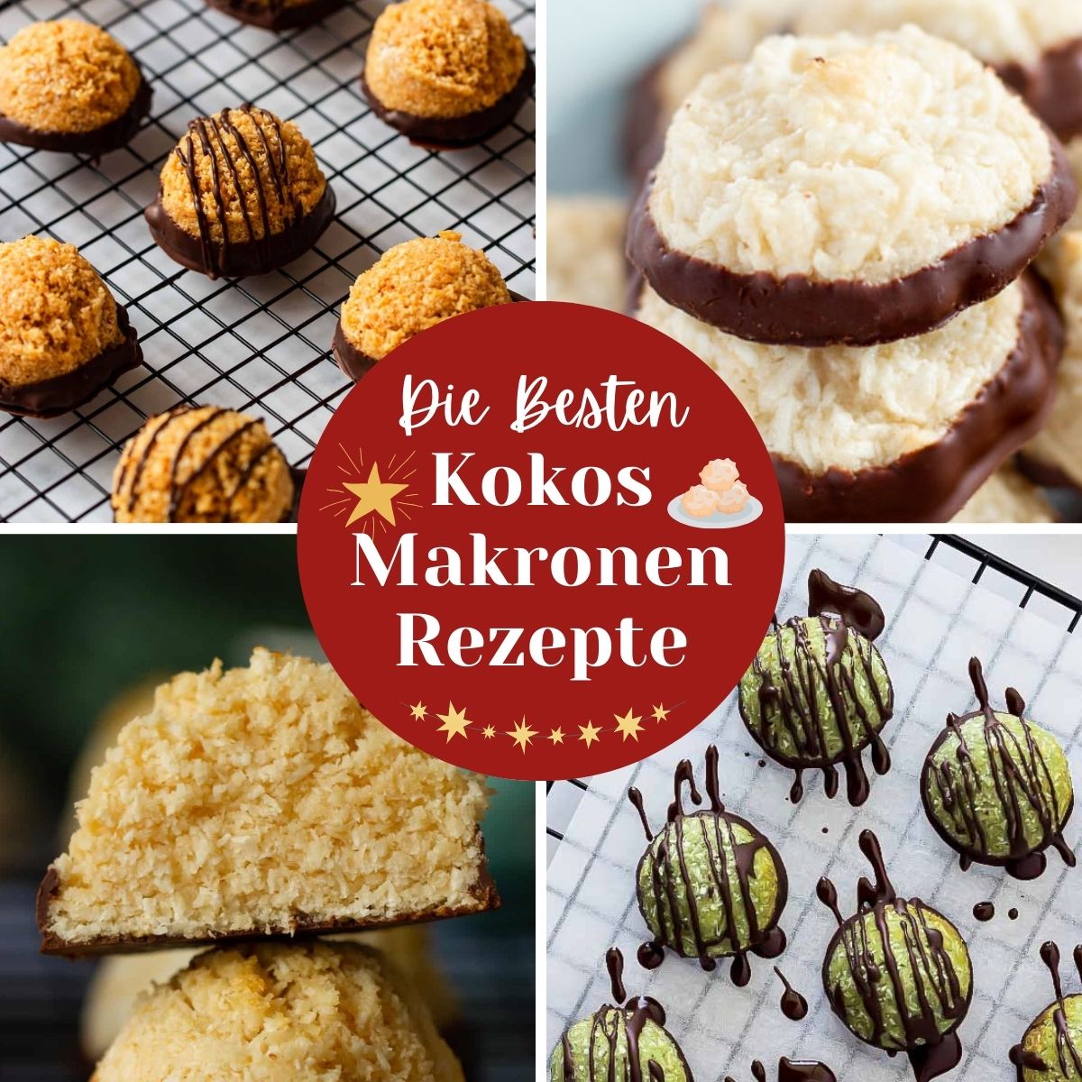 Bildercollage von den besten Kokosmakronen