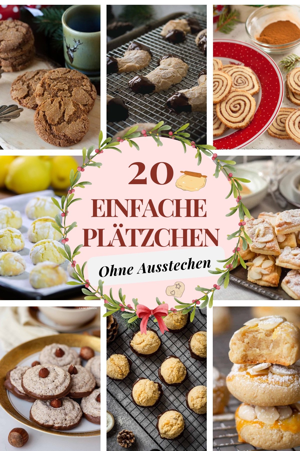 Foto Collage von einfachen Plätzchen Rezepten ohne Ausstecher.